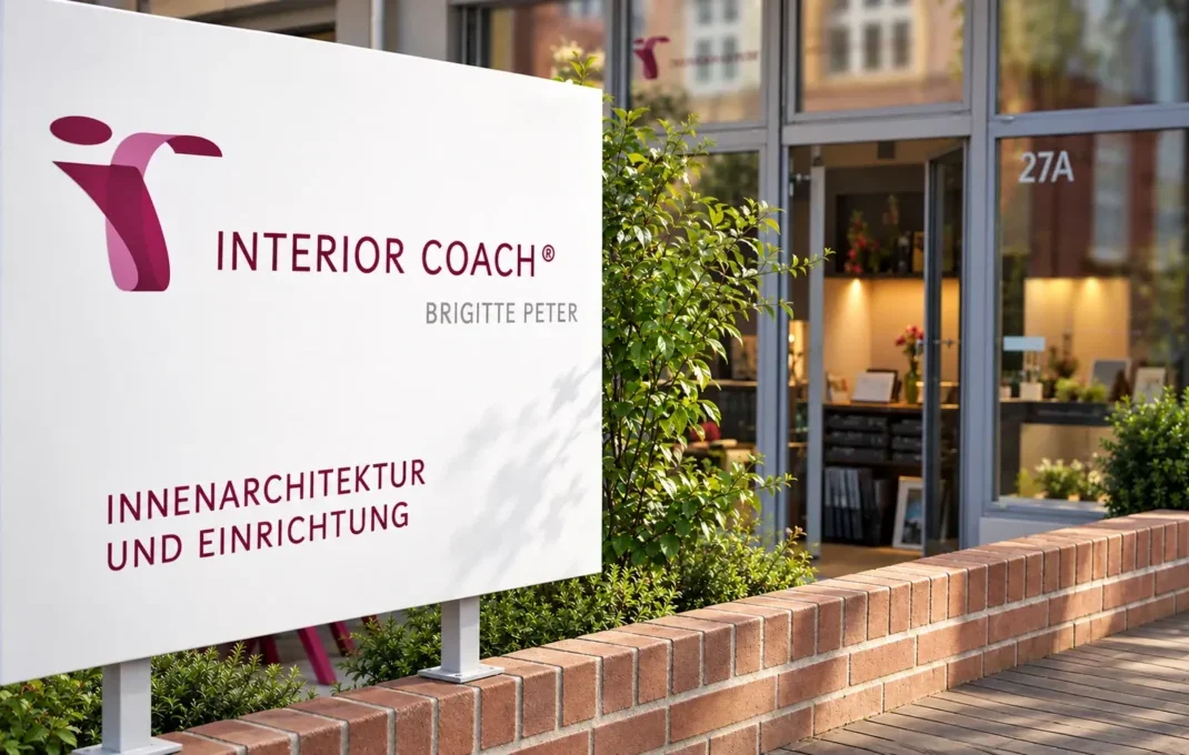 Interior Coach – Innenarchitektur und Einrichtung – Eingangsbereich Firmenschild von Interior Coach – Innenarchitektur und Einrichtung vor dem Eingangsbereich